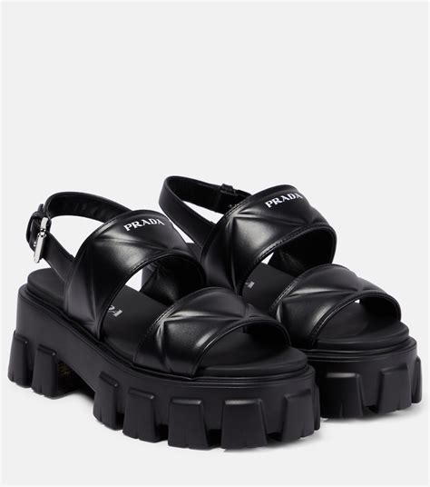 prada platform sandals 37 used|designer prada flat sandals.